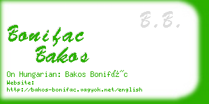 bonifac bakos business card